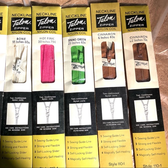 8 Vintage Talon Blouse Dress Neckline Zippers - Picture 3 of 7